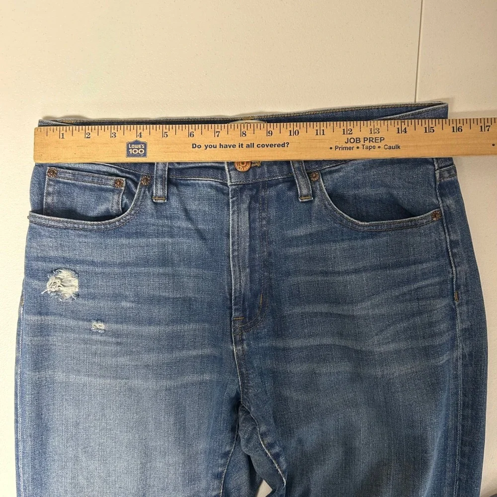 J.Crew Vintage Straight Jeans Womens 28‎ Blue Distressed Raw Hem F8024